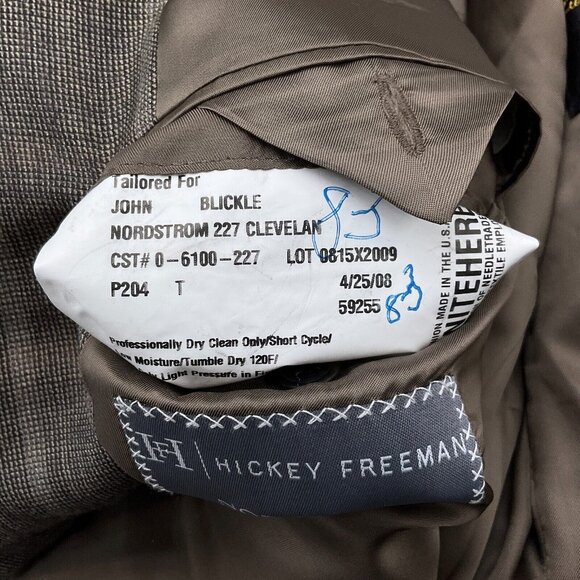 Hickey Freeman Blazer Men‎ 43 Brown Rust Windowpane Plaid Bespoke Union USA VTG - Picture 14 of 15